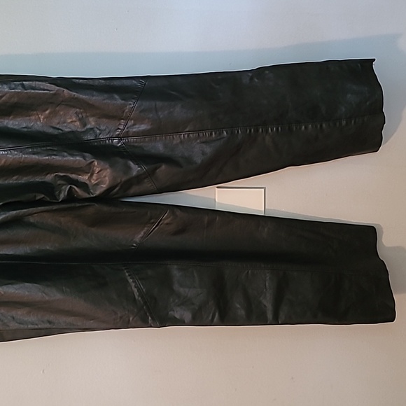 Dominic Bellissimo Vintage Black Leather High Waist Pleated Lined Pants Wmns 16 - Picture 11 of 16